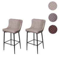 2er-Set Barhocker JAM-H79 Vintage Metall Fussablage grau