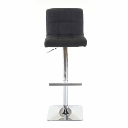 2er-Set Barhocker Kavala mit Lehne drehbar dunkelgrau Chromfuss