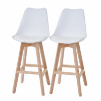 2er-Set Barhocker Malmö Retro Design weiss