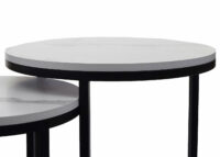 2er-Set Beistelltisch JAM-K46 Marmor-Optik FSC weiss-schwarz