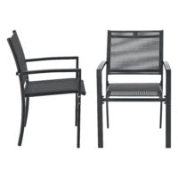 2er-Set Gartenstuhl Patras Schwarz