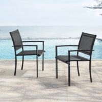 2er-Set Gartenstuhl Patras Schwarz