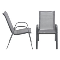 2er-Set Gartenstuhl Volos Hellgrau