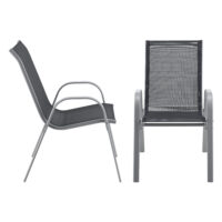 2er-Set Gartenstuhl Volos Schwarz