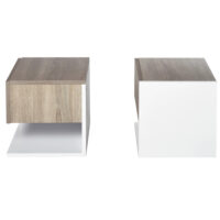 2er Set Nachttisch schwebend mit Schublade Eiche Weiss