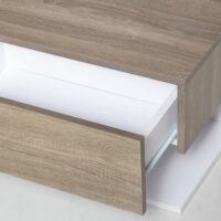 2er Set Nachttisch schwebend mit Schublade Eiche Weiss