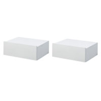 2er Set Nachttisch schwebend mit Schublade Weiss 40x30x15cm