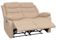 2er Kinosessel Relaxsessel mit Liegefunktion Kunstleder creme