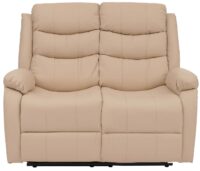 2er Kinosessel Relaxsessel mit Liegefunktion Kunstleder creme