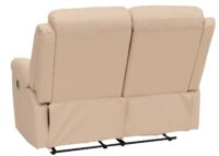 2er Kinosessel Relaxsessel mit Liegefunktion Kunstleder creme