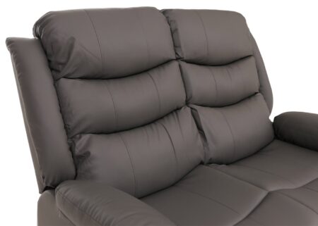 2er Kinosessel Relaxsessel Kunstleder mit Liegefunktion grau
