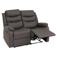 2er Kinosessel Relaxsessel Kunstleder mit Liegefunktion grau