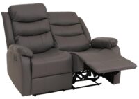 2er Kinosessel Relaxsessel Kunstleder mit Liegefunktion grau