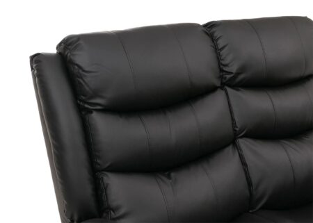 2er Kinosessel Relaxsessel Kunstleder mit Liegefunktion schwarz