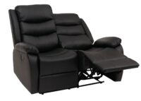 2er Kinosessel Relaxsessel Kunstleder mit Liegefunktion schwarz