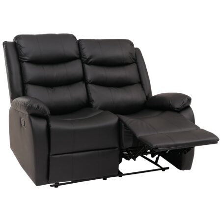 2er Kinosessel Relaxsessel Kunstleder mit Liegefunktion schwarz