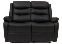 2er Kinosessel Relaxsessel Kunstleder mit Liegefunktion schwarz