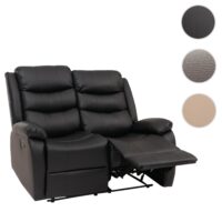 2er Kinosessel Relaxsessel Kunstleder mit Liegefunktion schwarz