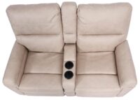 2er Kinosessel Relaxsessel Stoff mit Getränkehalter & Fach beige