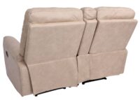2er Kinosessel Relaxsessel Stoff mit Getränkehalter & Fach beige