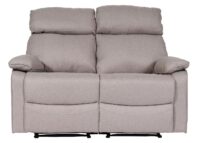 2er Kinosessel Relaxsessel mit Liegefunktion Stoff grau-braun