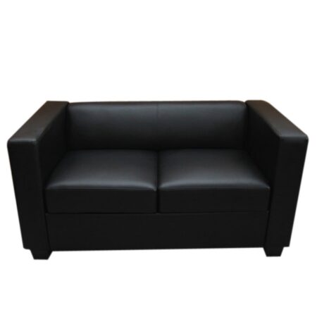 2er Loungesofa aus Leder schwarz