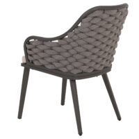 2er-Set Aluminium-Gartenstühle Outdoor mit Seilgeflecht Kissen anthrazit taupe