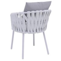 2er-Set Aluminium-Gartenstühle mit Seilgeflecht hellgrau