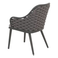 2er-Set Aluminium-Gartenstuhl Outdoor Seilgeflecht anthrazit