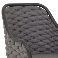 2er-Set Aluminium-Gartenstuhl Outdoor Seilgeflecht Kissen anthrazit dunkelgrau