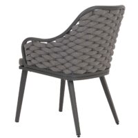 2er-Set Aluminium-Gartenstuhl Outdoor Seilgeflecht Kissen anthrazit dunkelgrau