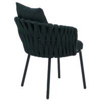 2er-Set Aluminium-Gartenstuhl Outdoor mit Textil Seilgeflecht grün