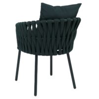 2er-Set Aluminium-Gartenstuhl Outdoor mit Textil Seilgeflecht grün