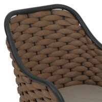 2er-Set Aluminium Gartenstühle mit Seilgeflecht und Kissen beige