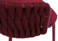 2er-Set Aluminium-Gartenstuhl mit Seilgeflecht Textil bordeaux