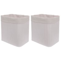 2er-Set Bambus Aufbewahrungskörbe Ordnungsbox 33x33x23cm weiss