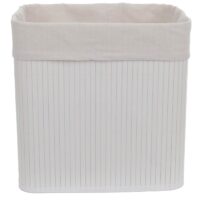 2er-Set Bambus Aufbewahrungskörbe Ordnungsbox 33x33x23cm weiss