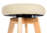 2er-Set drehbare Barhocker Holz Kunstleder helle Beine creme