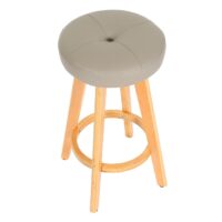 2er-Set drehbare Barhocker Holz Kunstleder helle Beine taupe
