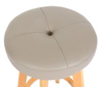 2er-Set drehbare Barhocker Holz Kunstleder helle Beine taupe