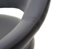 2er-Set Barhocker drehbar mit Lehne Kunstleder grau-schwarz