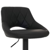 2er-Set Barhocker drehbar Kunstleder mit Fussablage schwarz