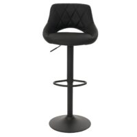 2er-Set Barhocker drehbar Kunstleder mit Fussablage schwarz