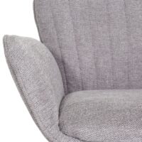 2er-Set Barhocker drehbar Armlehne Stoff Fuss schwarz hellgrau