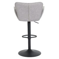 2er-Set Barhocker drehbar Armlehne Stoff Fuss schwarz hellgrau