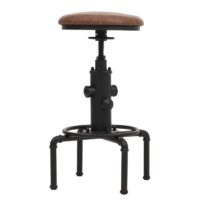 2er-Set Barhocker höhenverstellbar drehbar Industrial braun