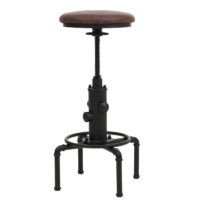 2er-Set Barhocker höhenverstellbar drehbar Industrial braun
