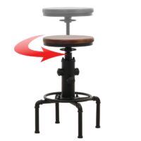 2er-Set Barhocker höhenverstellbar drehbar Industrial Eisen Massivholz braun