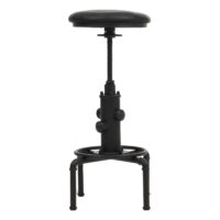 2er-Set Barhocker höhenverstellbar drehbar Metall Kunstleder schwarz
