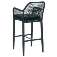 2er-Set Barhocker Outdoor mit Sitzpolster Seilgeflecht grün